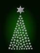Weihnachtsbaum-Sterne-Silber-Grün