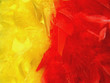 Red and yellow feather scarves
