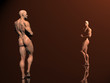 Body building, shadow play