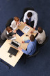 Five business people meeting - expert speech