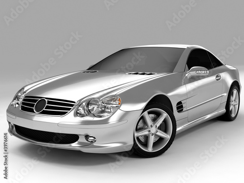 silvery sports car