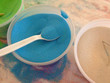 blue sand at the fair for kids