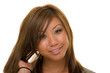 Asian Woman Straightening Hair