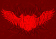 Grunge background with wings, vector illustration