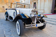 Vintage white wedding car