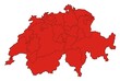 Schweiz mit Kantonsgrenzen