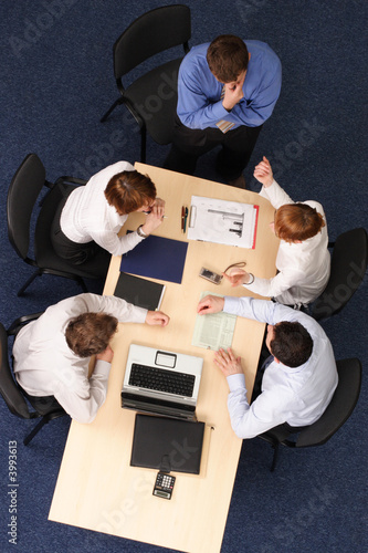 brainstorming - five business people meeting