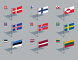 Flag Pins - Nordic, Baltic Flag Pins - Nordic, Baltic