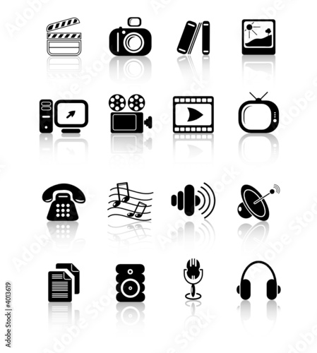Miscellaneous multimedia vector icons Miscellaneous multimedia vector icons