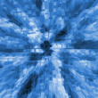 Blue blocks in 3-d background - digital illustration