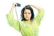 girl with hair-dryer girl with hair-dryer