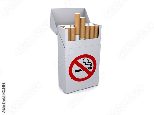 No smoking packet of cigarettes