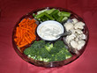 Relish tray filled with vegetables and dip