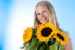 The girl with a sunflower
