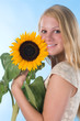 The girl with a sunflower