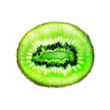 Kiwi Fruit Slice on White