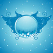 Christmas illustration, frame, emblem