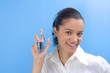 young pretty girl holding perfume