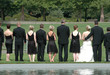 Wedding day reception on the outside lawn.