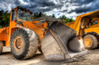 Bulldozer at construction yard
