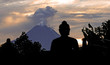 Indonesia, java, Borobudur: Merapi Volcano at the sunrise Indonesia, java, Borobudur: Merapi Volcano at the sunrise