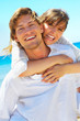 Playful couple on the beach