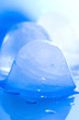 ice cubes on a blue background