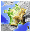 3D Reliefkarte von Frankreich 3D Reliefkarte von Frankreich