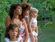 family of four women close up