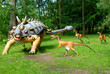 Troodon attacking Euoplocephalus, dinosaurs series