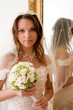 bride at the mirror
