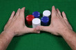 Going all in during a game of poker