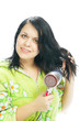 girl with hair-dryer girl with hair-dryer