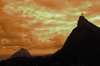 Sonnenuntergang und Corcovado in Rio de Janeiro, Brasilien