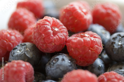 Rasberries and blueberries Rasberries and blueberries