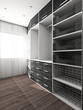 Big closet in home interior