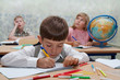 Classroom. Lesson, different characters
