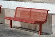 red steel bench red steel bench