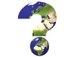 earth displayed on question mark earth displayed on question mark