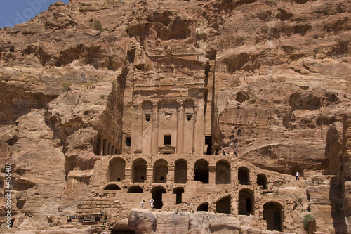 Photo: Ruins of ancient building carved into mountain, Petra, Jordan Ruins of ancient building carved into mountain, Petra, Jordan