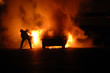 Fire Fighter in Car Blaze Fire Fighter in Car Blaze