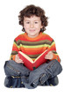 Adorable boy studying