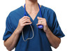 Doctor holding stethoscope Doctor holding stethoscope