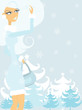 Young woman on snowy winter day