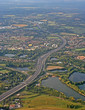 m25 motorway passing through countryside and towns m25 motorway passing through countryside and towns