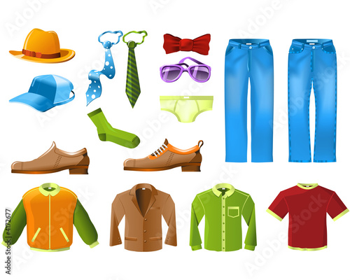 Men clothes icon set