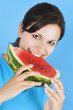 girl eating watermelon