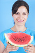 girl eating watermelon