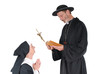 Praying nun and priest Praying nun and priest
