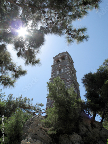 Old monastery of Saint George in Crete in sun light